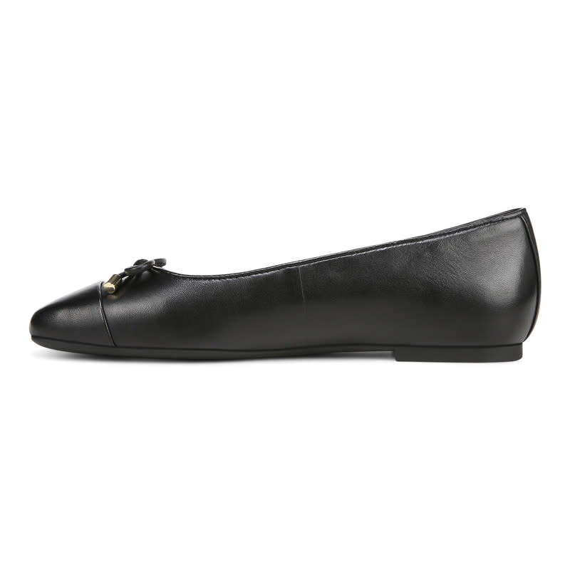 VIONIC VIONIC- KLARA BALLET FLAT BLACK LEATHER