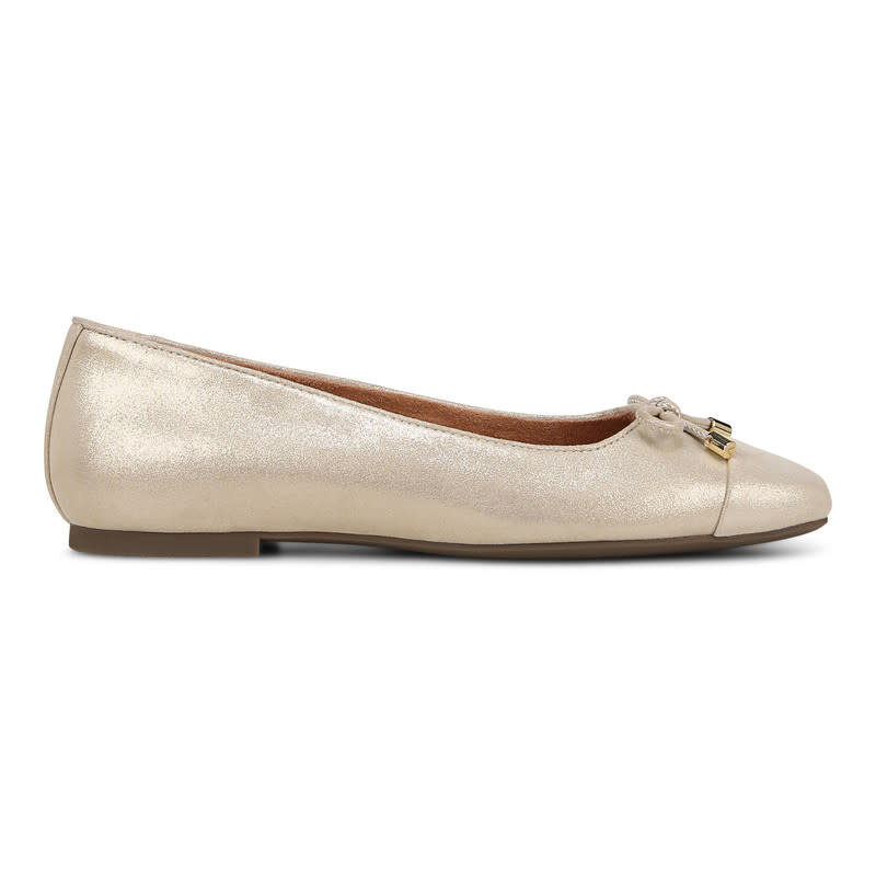 VIONIC VIONIC KLARA BALLET FLAT GOLD LEATHER