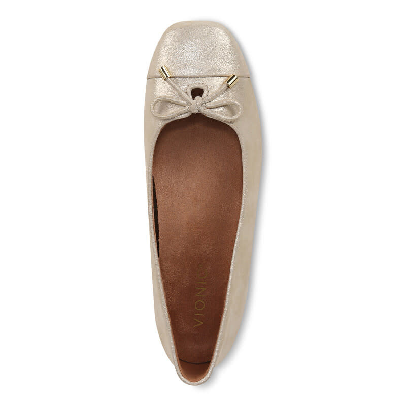 VIONIC VIONIC KLARA BALLET FLAT GOLD LEATHER