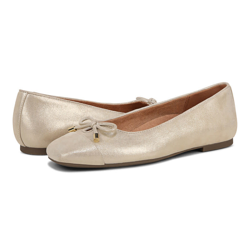 VIONIC VIONIC KLARA BALLET FLAT GOLD LEATHER