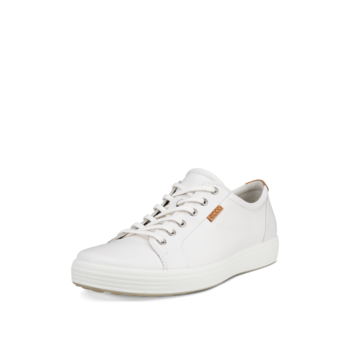ECCO ECCO SOFT 7 M SNEAKER LACE UP WHITE LEATHER