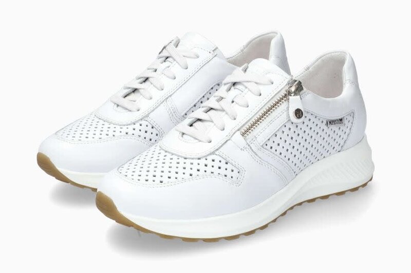 MEPHISTO MEPHISTO KIM PERF SNEAKER SIDE ZIP WHITE LEATHER