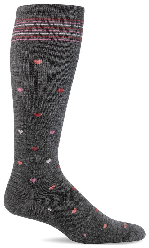 SOCKWELL SOCKWELL WOMEN FULL HEART 15-20 mmHg COMPRESSION CHARCOAL (WIDE CALF)
