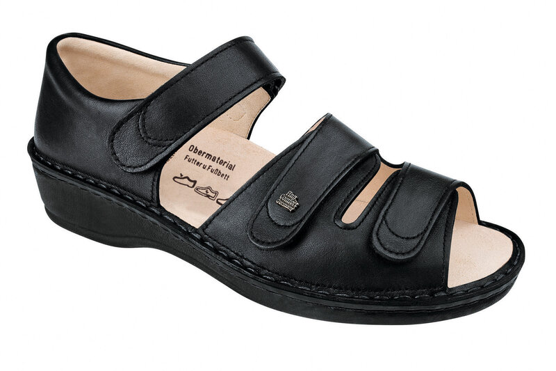 FINN COMFORT FINN COMFORT USEDOM CLOSED HEEL SANDAL BLACK NAPPA