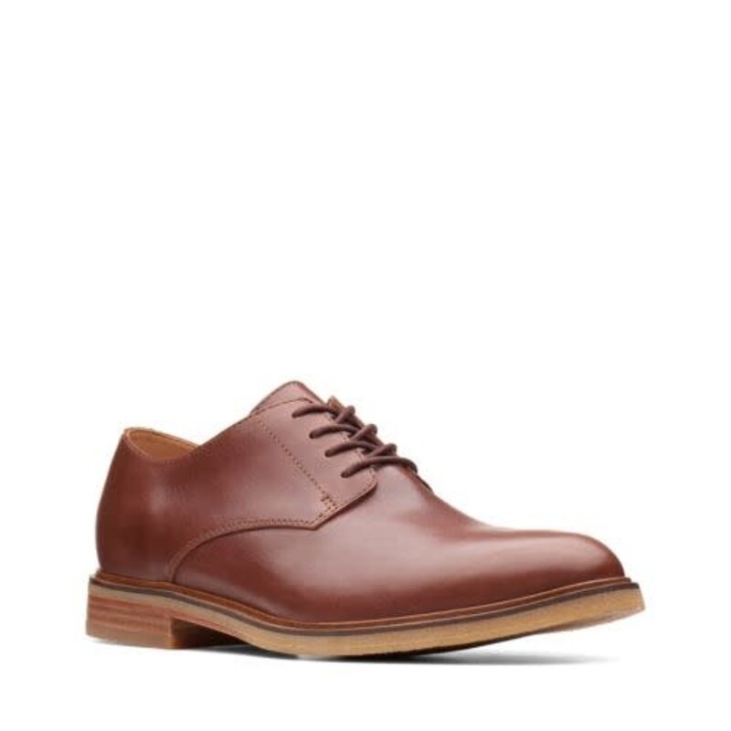 CLARKS CLARKS- CLARKDALE MOON- DARK TAN LEATHER