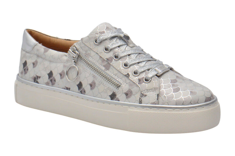ZIERA ZIERA PAMELA SNEAKER LACE UP SIDE ZIP MISTY BUBBLES