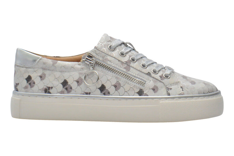 ZIERA ZIERA PAMELA SNEAKER LACE UP SIDE ZIP MISTY BUBBLES