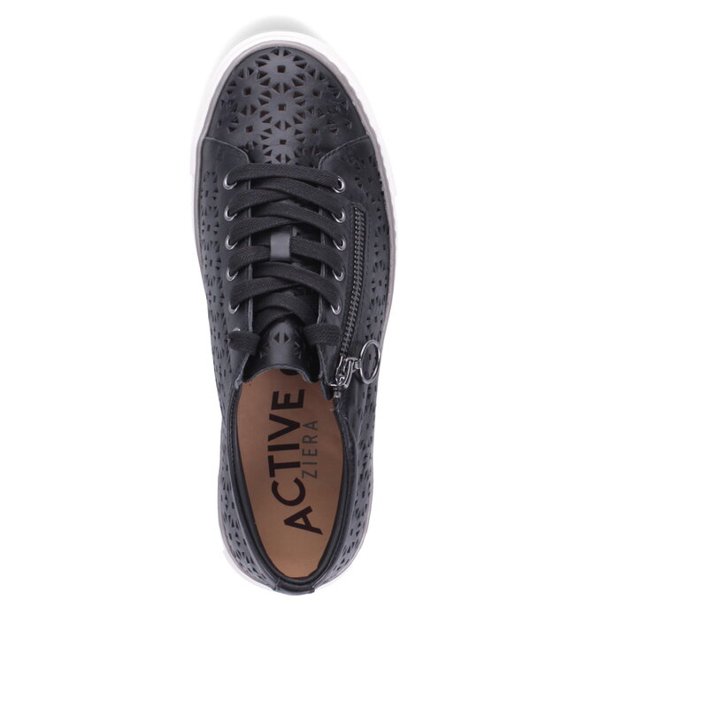 ZIERA ZIERA PANDOE BLACK WHITE SOLE LEATHER