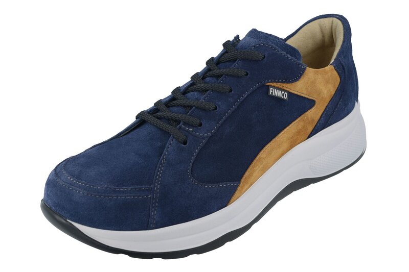 FINN COMFORT FINN COMFORT PICCADILLY SNEAKER LACE UP INDIGO/MIEL VELOUR