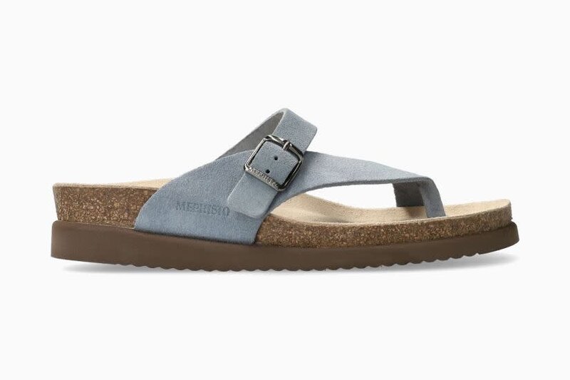 MEPHISTO MEPHISTO HELEN THONG SANDAL SEA BLUE SUEDE