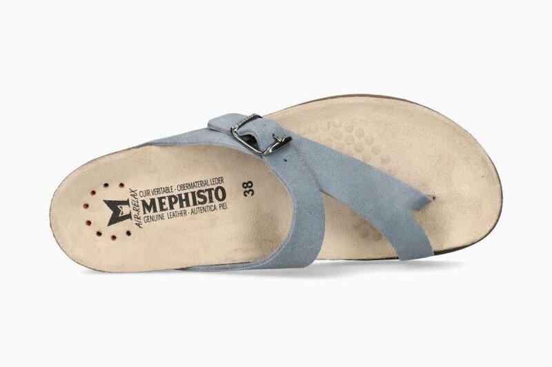 MEPHISTO MEPHISTO HELEN THONG SANDAL SEA BLUE SUEDE