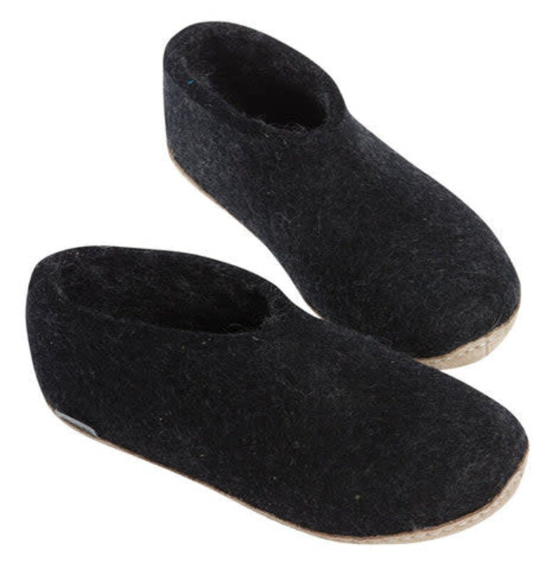 GLERUPS GLERUPS- SLIPPERS SHOE  LEATHER  CHARCOAL