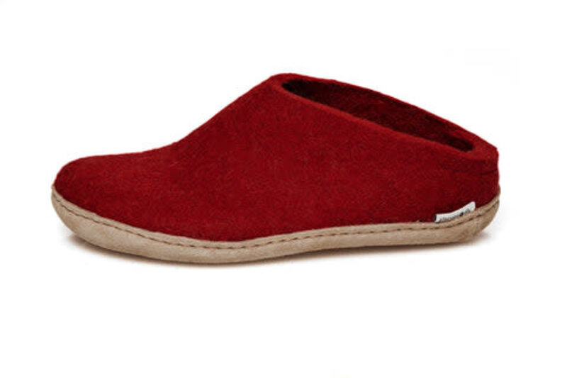GLERUPS GLERUPS SLIPPERS SLIP ON RED LEATHER