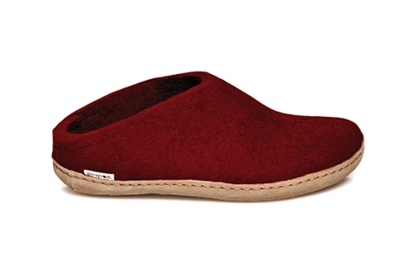 GLERUPS GLERUPS SLIPPERS SLIP ON RED LEATHER