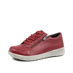ZIERA ZIERA SOLAR SNEAKER LACE UP SIDE ZIP PINOT LEATHER