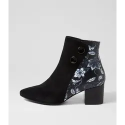 ZIERA ZIERA VEYDA BOOT BLACK WHITE FLOWER