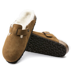 BIRKENSTOCK BIRKENSTOCK BOSTON SHEARLING MINK SUEDE LEATHER