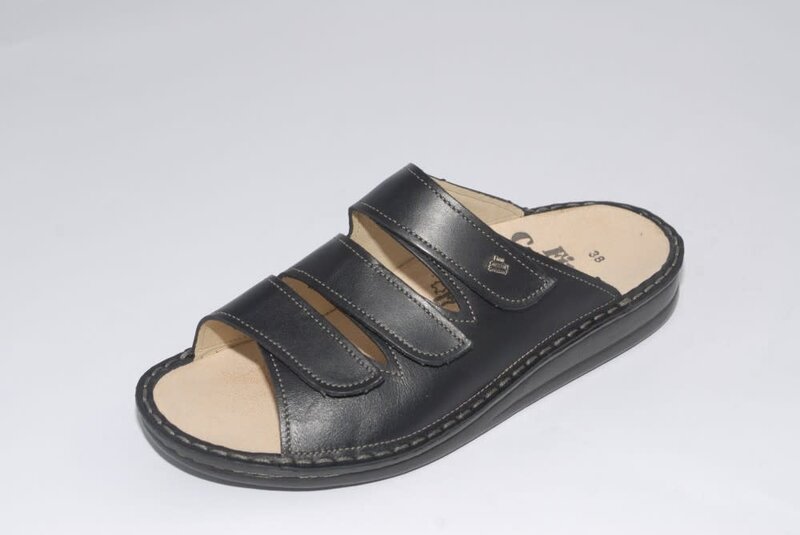 FINN COMFORT FINN COMFORT KORFU SANDAL SOFT BLACK NAPPA