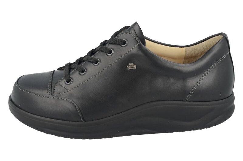 FINN COMFORT FINN COMFORT IKEBUKURO SNEAKER LACE UP BLACK NAPPA LEATHER