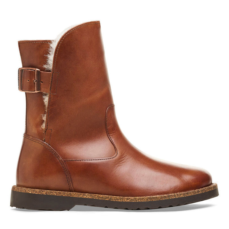 BIRKENSTOCK BIRKENSTOCK UPPSALA COGNAC LEATHER/SHEARLING