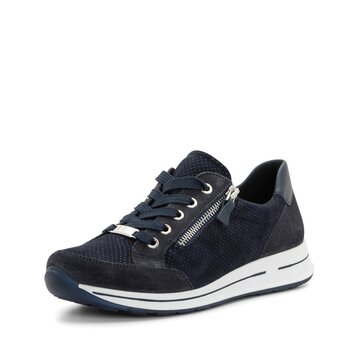 ARA SHOES ARA SHOES OLEANNA SNEAKER LACE UP SIDE ZIP MIDNIGHT BLUE