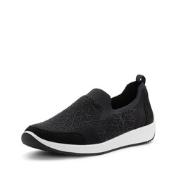 ARA SHOES ARA SHOES LISBON SLIP ON BLACK WOVENSTRETCH