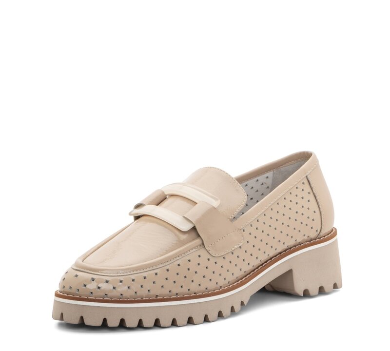 ARA SHOES ARA SHOES KEGON LOAFER PERF NUDE PATENT LEATHER