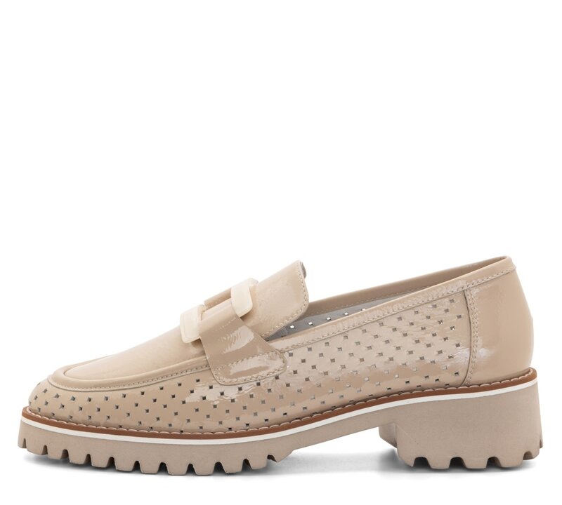 ARA SHOES ARA SHOES KEGON LOAFER PERF NUDE PATENT LEATHER