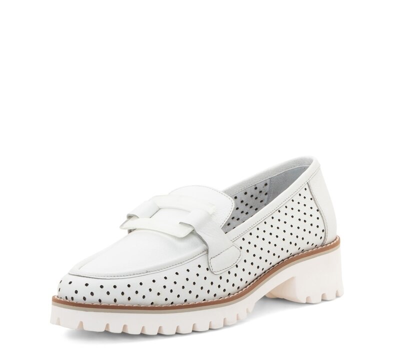 ARA SHOES ARA SHOES KEGON LOAFER PERF WHITE CALF LEATHER