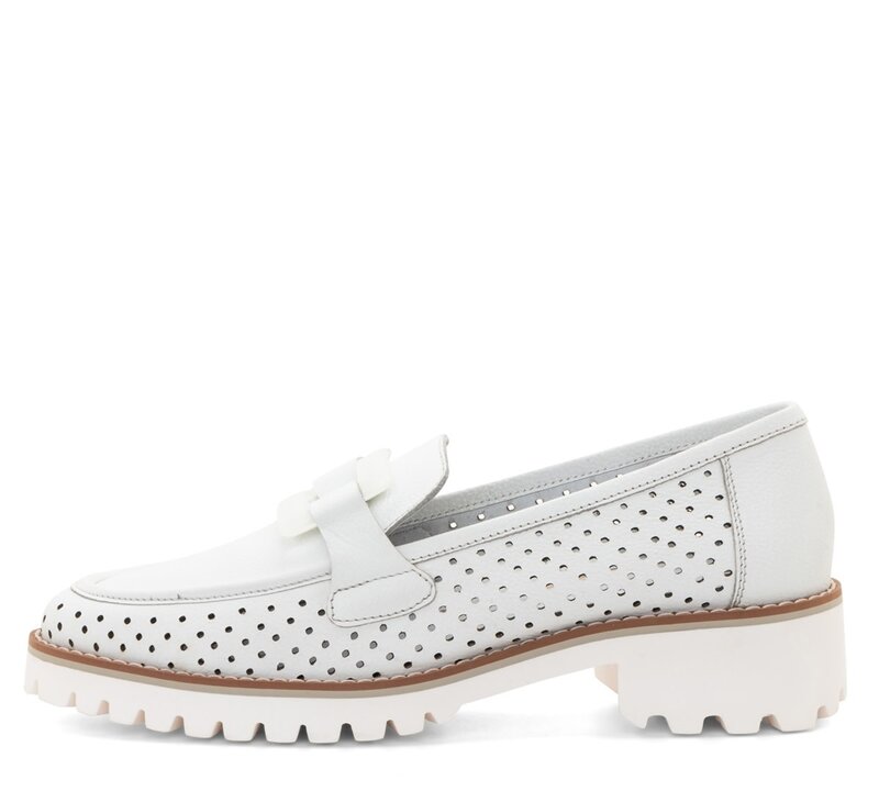 ARA SHOES ARA SHOES KEGON LOAFER PERF WHITE CALF LEATHER