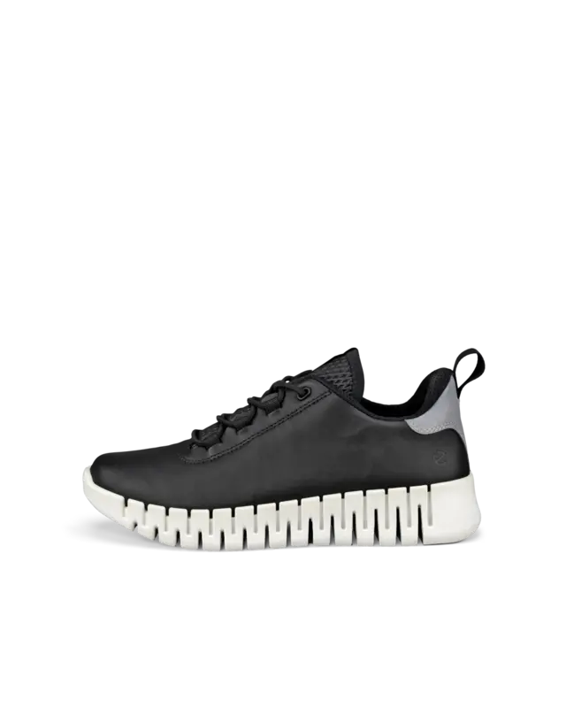 ECCO ECCO GRUUV SNEAKER LACE UP W BLACK/LIGHT GREY LEATHER