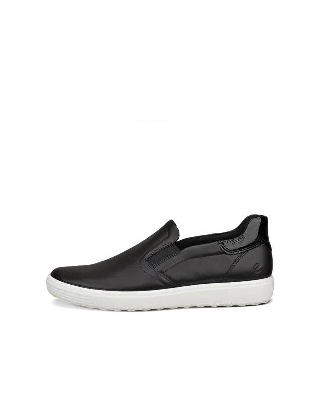 ECCO ECCO SOFT 7 W SNEAKER EASY SLIP ON BLACK/BLACK PATENT LEATHER