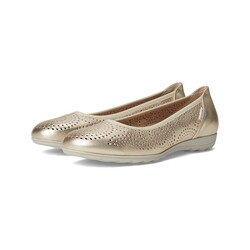 MEPHISTO MEPHISTO ELSIE PERF BALLET FLAT GOLD LEATHER