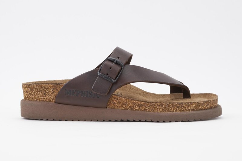 MEPHISTO MEPHISTO HELEN THONG SANDAL BROWN SCRATCH
