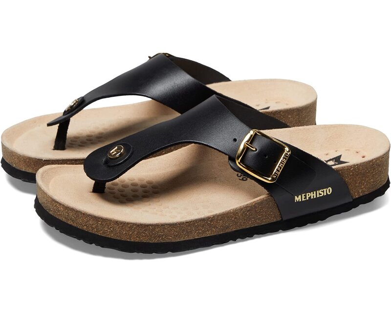 MEPHISTO MEPHISTO MELINDA THONG SANDAL BLACK
