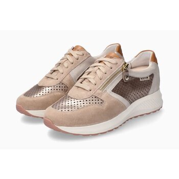 MEPHISTO MEPHISTO KIM PERF SNEAKER SIDE ZIP BEIGE LEATHER