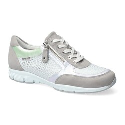 MEPHISTO MEPHISTO YLONA SNEAKER LACE UP LIGHT GREY LEATHER
