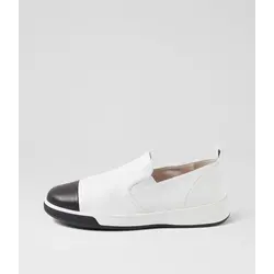 ZIERA ZIERA ABRY SNEAKER SLIP ON WHITE BLACK LEATHER