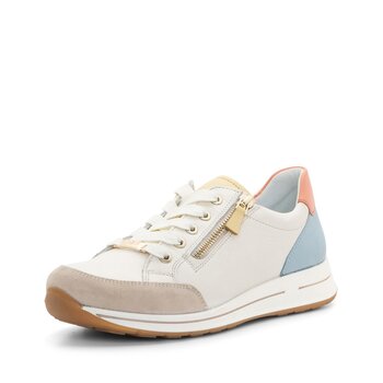 ARA SHOES ARA SHOES OLEANNA SNEAKER LACE UP SIDE ZIP CREAM VANILLA AQUA