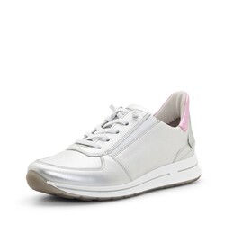 ARA SHOES ARA SHOES OVATION SNEAKER LACE UP SILVER METALLIC LEATHER