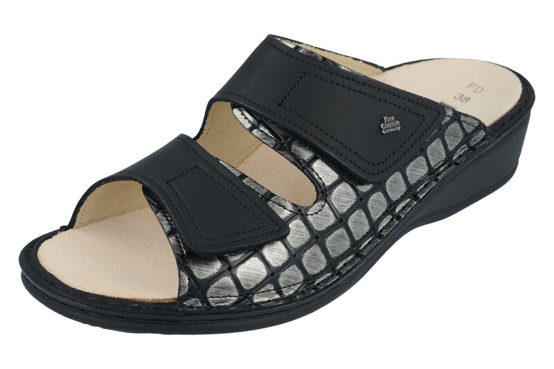 FINN COMFORT FINN COMFORT JAMAICA SANDAL STEEL/BLACK IBISCO/NURI