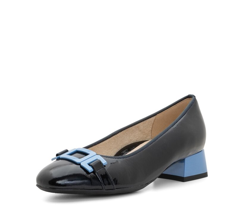 ARA SHOES ARA SHOES GALLANT 2 PUMP NAVY PATENT METALLIC LEATHER