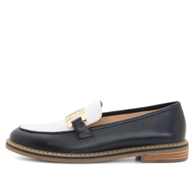 ARA SHOES ARA SHOES KATSURA LOAFER NAVY & WHITE CALF LEATHER