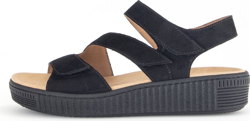 GABOR GABOR SANDAL 3 STRAP 63 600 17 BLACK NUBUCK