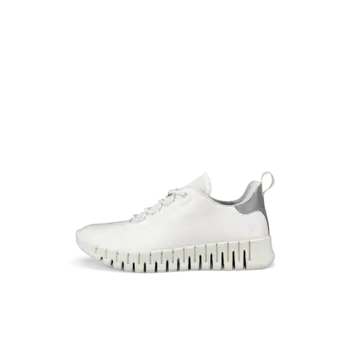 ECCO ECCO GRUUV SNEAKER LACE UP W WHITE/LIGHT GREY LEATHER