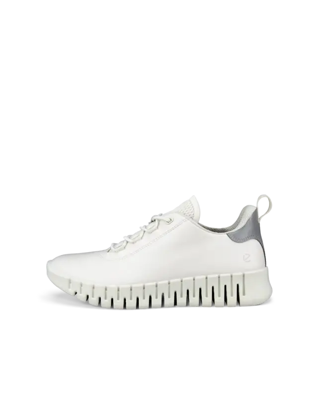 ECCO ECCO GRUUV SNEAKER LACE UP W WHITE/LIGHT GREY LEATHER