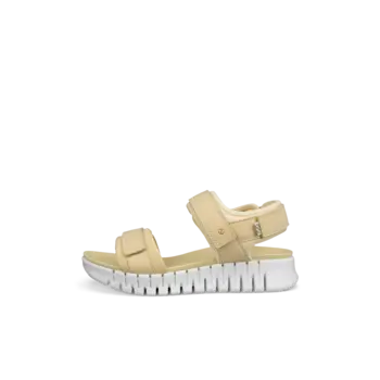 ECCO ECCO GRUUV SOL LEA WOMEN SANDALS STRAW LEATHER