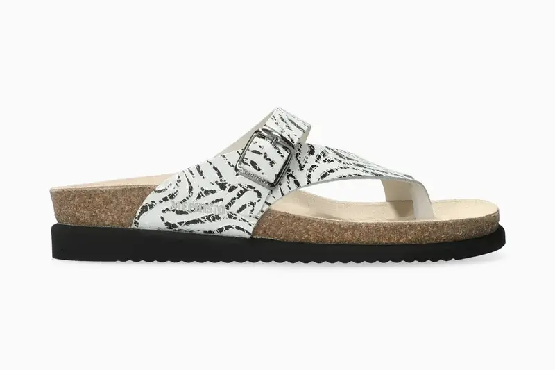 MEPHISTO MEPHISTO HELEN THONG SANDAL PETRA (BLACK & WHITE)