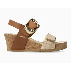 MEPHISTO MEPHISTO LEANDRE WEDGE SANDAL LIGHT SAND COMBO