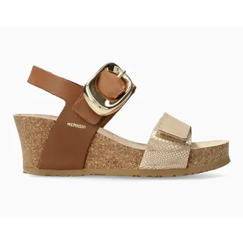 MEPHISTO MEPHISTO LEANDRE WEDGE SANDAL LIGHT SAND COMBO